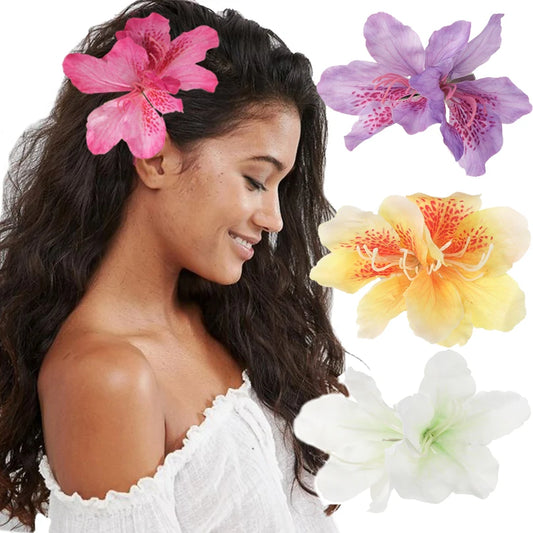 AWAYTR Böhmen Canna Blumen Kleine Haarspangen Hawaii Brautblumen Haarspangen Haarnadeln Haarspange für Hochzeit Haarschmuck