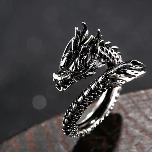 1 Stück coole Öffnungs ringe Unisex Ring Männer Frauen Schmuck verstellbarer Sterling Drachen ring gute Geschenke Legierung Tier Metall Unisex