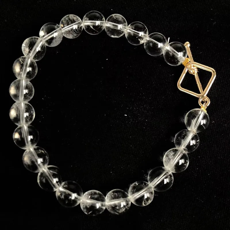 Naturstein 8mm Perlen Armband für Frauen Männer Amethyste Kristall quarze Aquamarin Jades Schmuck Achate quadratische Schnalle Armreif
