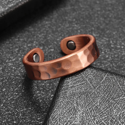 Unregelmäßiger konkaver und konvexer Kupfer ring Magnetische Energie Behandlung Gelenks chmerz ring geeignet für Frauen und Männer Schmuck