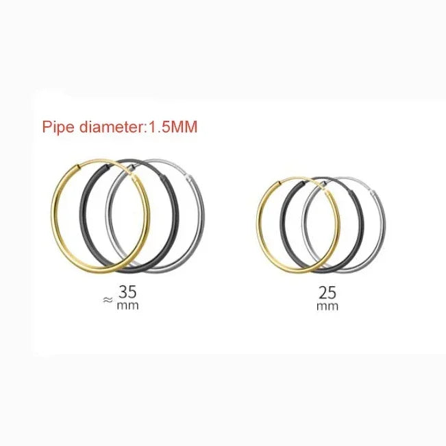 Echtes 925er-Sterlingsilber, 1,2/1,5 mm Drahtdurchmesser, große runde Creolen für Damen, klassischer feiner Schmuck, minimalistische Accessoires