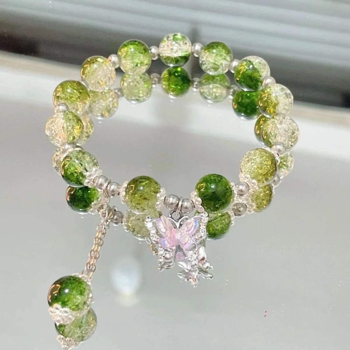 2024 neue Trendy Rote Perlen Kette Armband für Frauen Einfache Hohl Schmetterling Anhänger Armbänder Schmuck Geschenke Zubehör