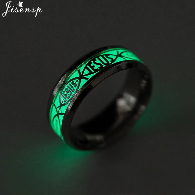 2025, Edelstahl, leuchtend im Dunkeln, Herz-Fingerringe für Männer und Frauen, Punk-Musik, Drache, leuchtender Ring, Paarschmuck, Anel