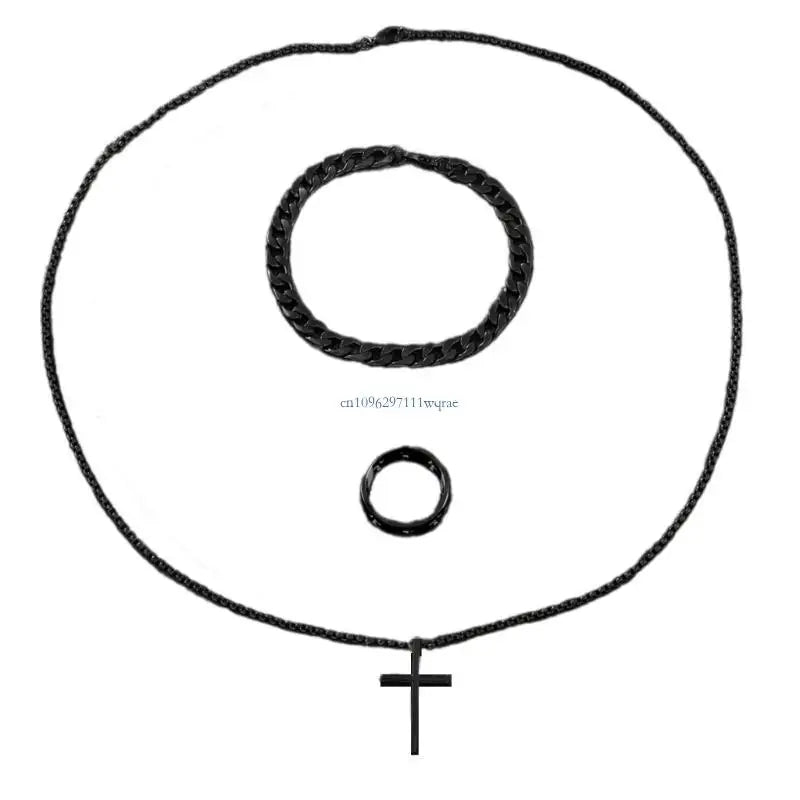 Moderne Männer religiöse Anhänger Halskette Armband Ringlegierung Accessoires für den Menschen