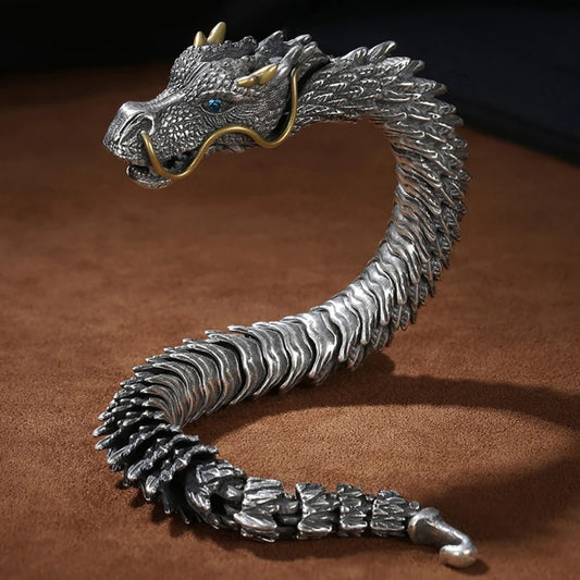 Traditionelles tibetisches Buddhismus-Drachen-Armband, herrschsüchtiger Drachen-Schuppen-Armreif für Männer und Frauen, Glücks-Amulett-Armband, Schmuck, Geschenk