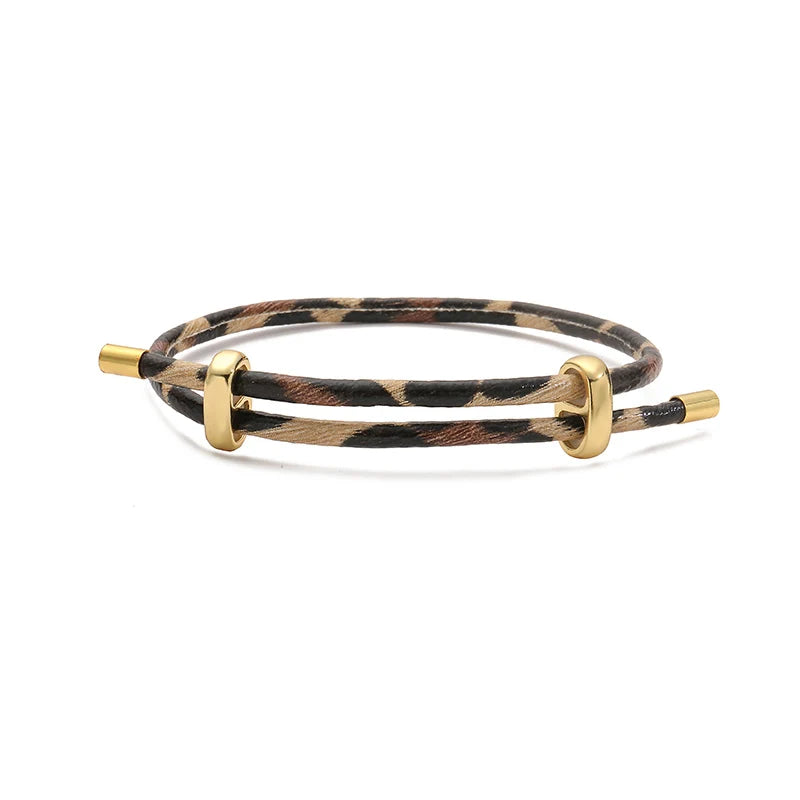 HECHENG, Rindruck, Schlangenmuster, Leopardenmuster, schlicht, modisch, PU-Leder, verstellbares Armband, Paarschmuck, 1-teilig