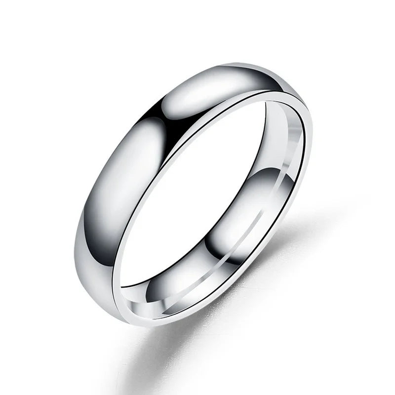 Einfache 4mm 6mm Titan Ring Frauen Männer Verhindern Allergie Hochglanzpoliert Hochzeit Ringe Edelstahl Paar Finger Schmuck geschenke