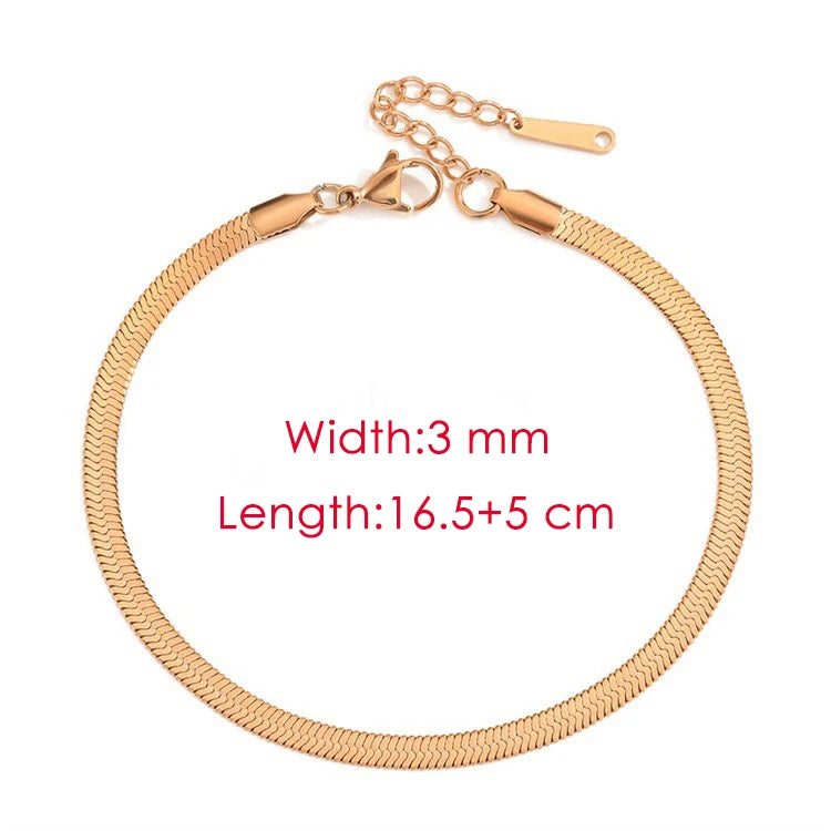 Klinge Kette Fußkettchen für Frauen Gold Farbe Armband auf Die Bein Edelstahl Schlange Ketten Mode Strand Zubehör Schmuck C046