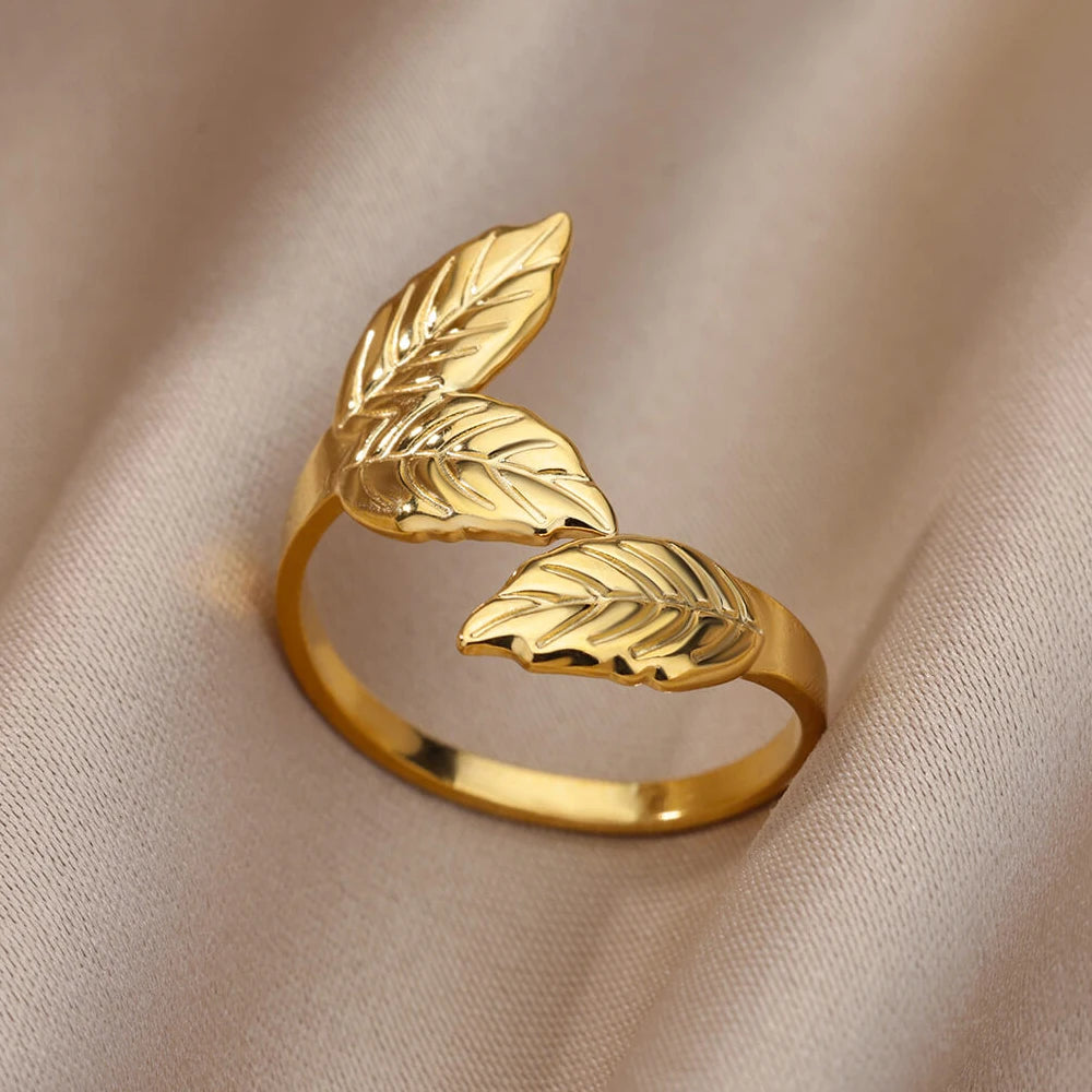 Edelstahl Ringe Für Frauen Männer Gold Farbe Hohl Weit Offenen Ring Weiblich Männlich Mode Hochzeit Party Finger Schmuck Geschenk 2024