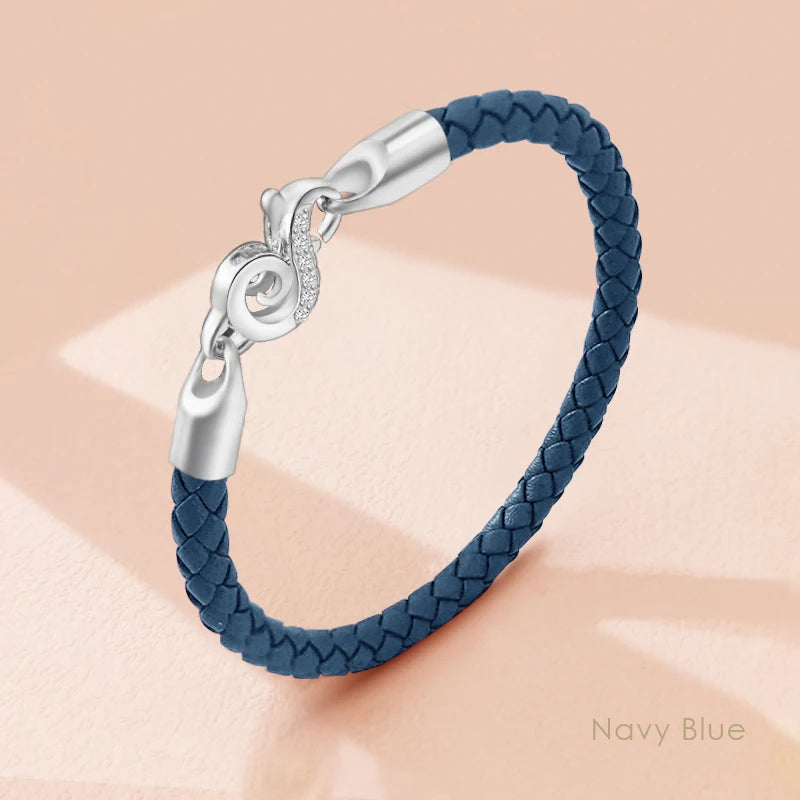 Neue 100% S925 Sterling Silber Haken Armband für Frauen Echtes Geflochtenes Leder Armband Weibliche Mode Schmuck Weihnachten Geschenke