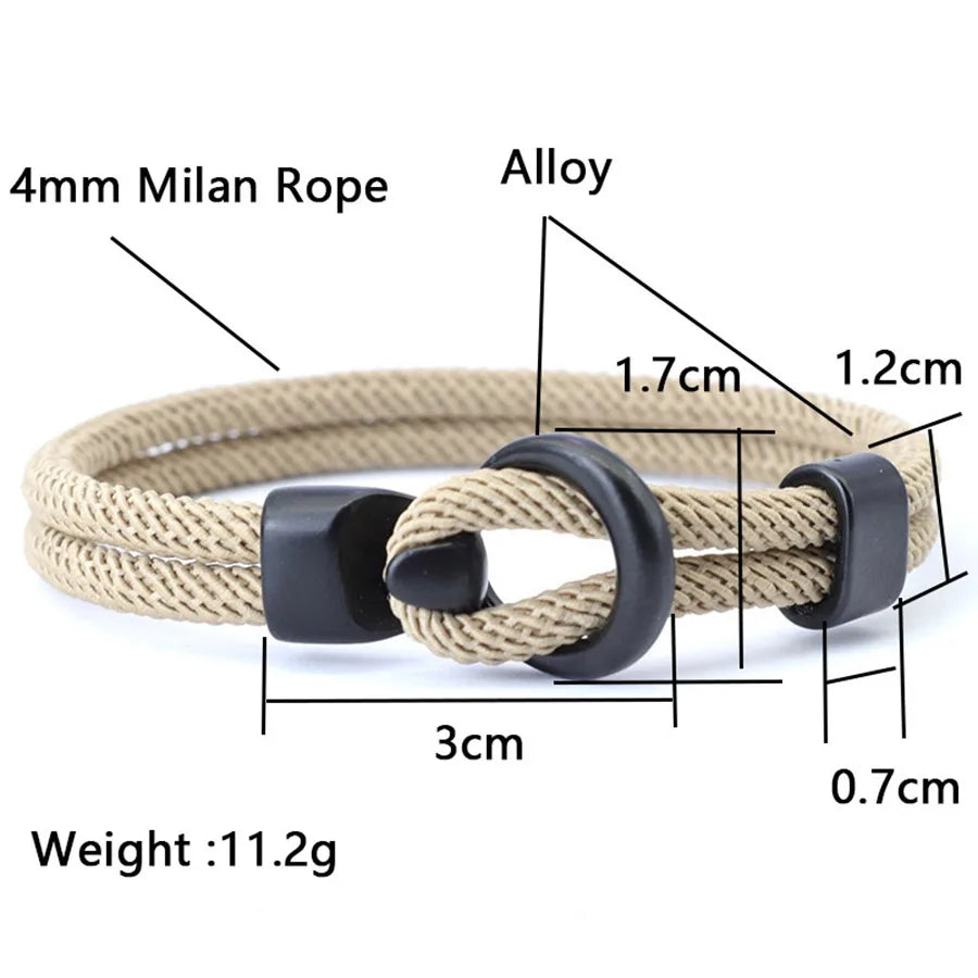 Noter Neue 2 Teile/satz Männer Armband Set Doppel Schicht Seil Nautischen Armband 6mm Schwarz Onyx Stein Armband Freizeit Zubehör pulseria