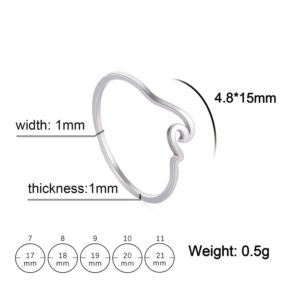 COOLTIME Einfache Meereswellen-Paarringe 2025, Trend Ocean Surf Edelstahl, gepaarte Ringe für Damen und Herren, Hochzeit, Geburtstag, Schmuck