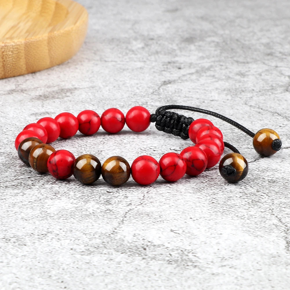 Schwarz Lava Onyx Naturstein Geflochtenes Armband Armreif Für Männer Frauen Heilung Balance Tigerauge Buddha Armband Charme Yoga Schmuck