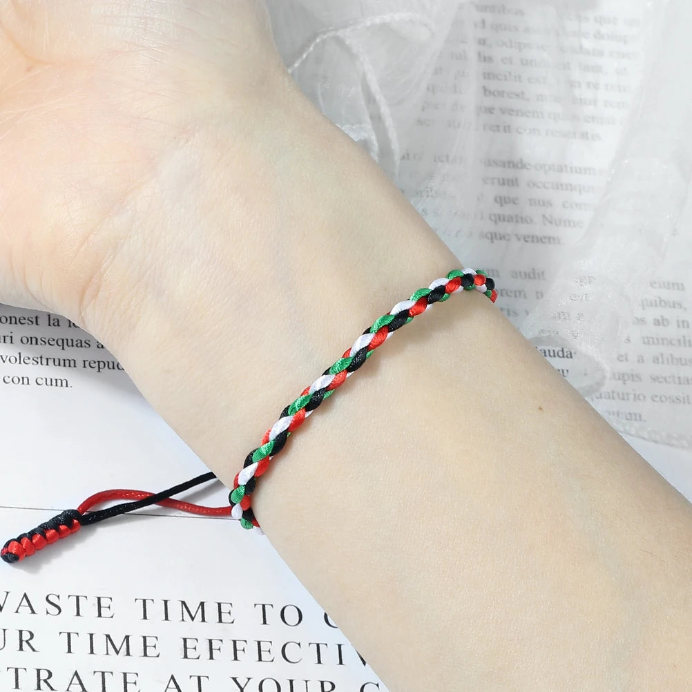 Palästina Nationalflagge Armbänder Frauen Männer Gewebtes Seil Faden Verstellbare Armbänder Country State Schmuck Weihnachten Patriot Geschenke