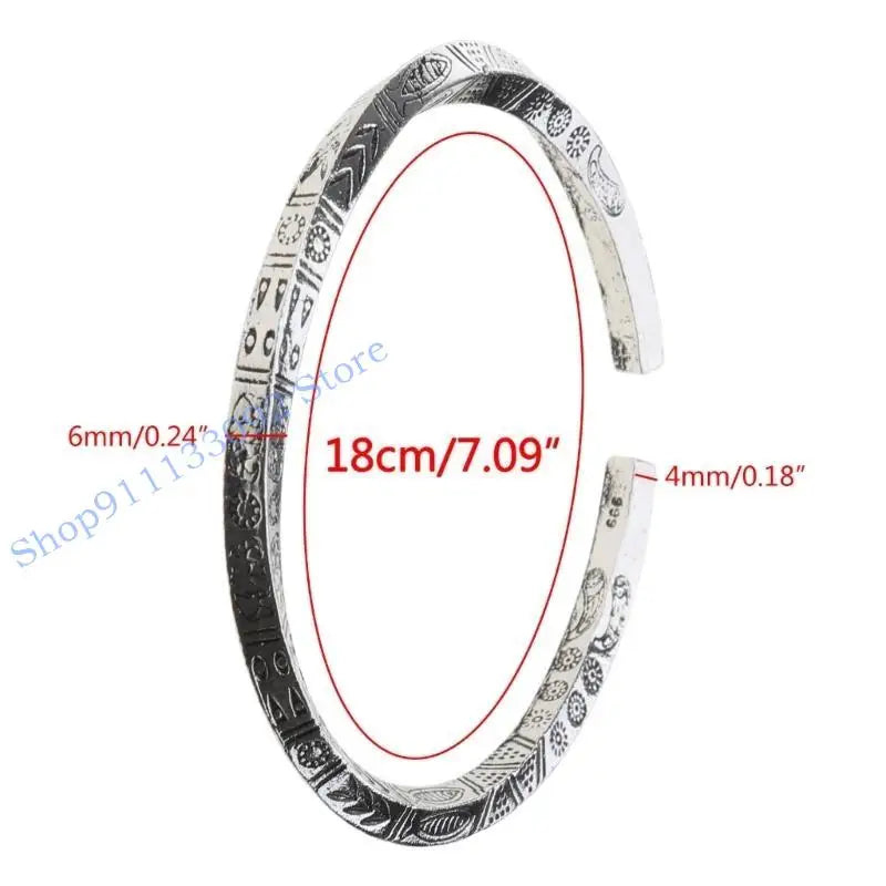 H9ED Viking-Bracelet für Männer Schutz Amulett Mobius Manschette Armreifen Geburtstag Geschenk