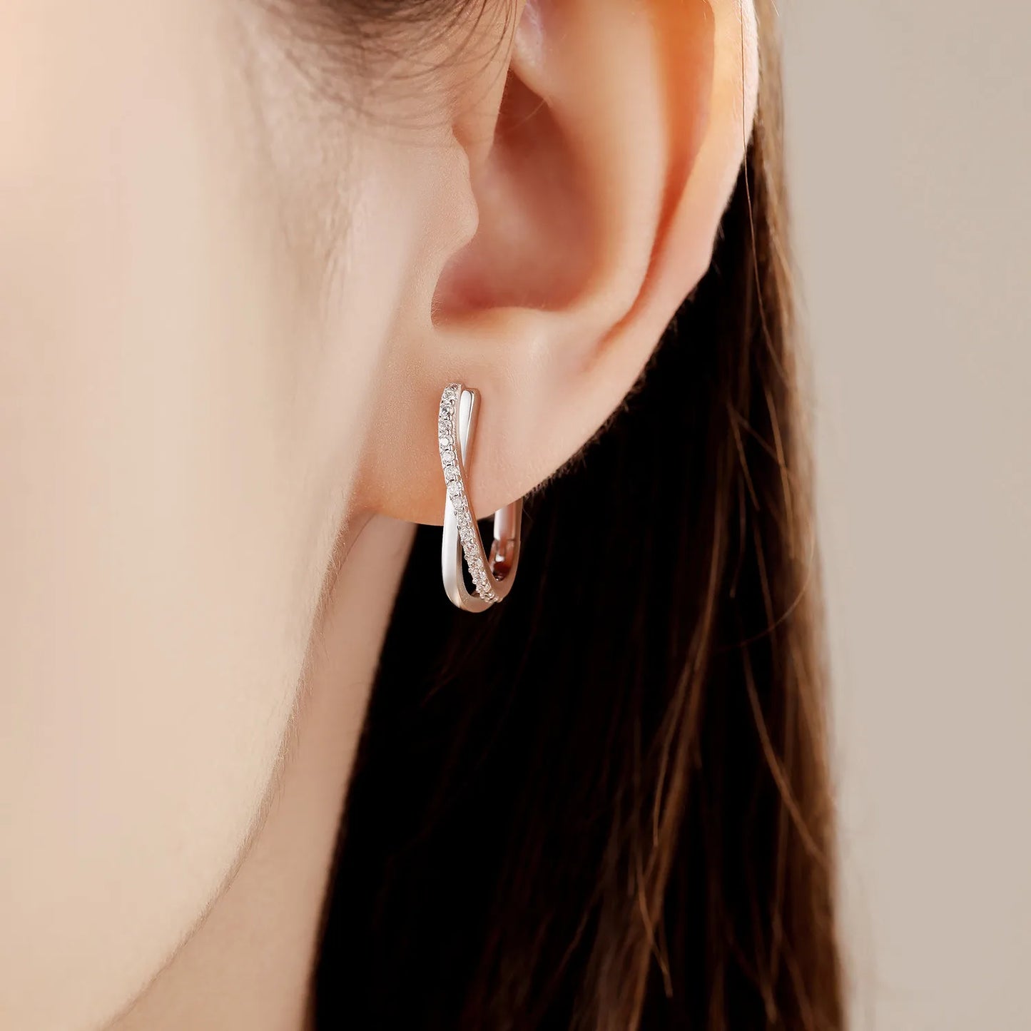 Ohrringe aus 925er-Sterlingsilber, Stern-Ohrringe mit gedrehter Linie, Schmuck, vielseitige Creolen für Frauen, Schmuck, feine Geburtstagsfeier-Geschenke