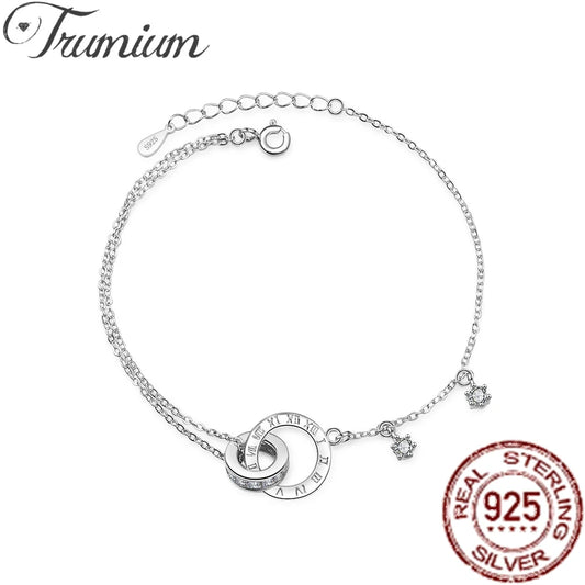 Trumium neue s925 Sterling Silber Armbänder für Frauen römische digitale Armband weibliche Retro-Stil Luxus Schmuck Mädchen Geschenke