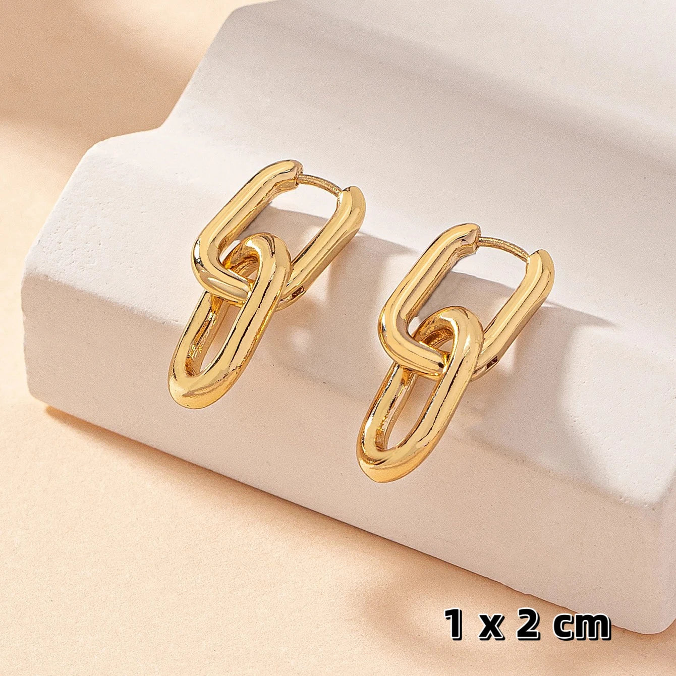 Edelstahl Mode Gold Farbe Geometrische Quadratische Creolen für Frauen Huggie Punk Hip-Hop Metall Runde Kreis Party Schmuck