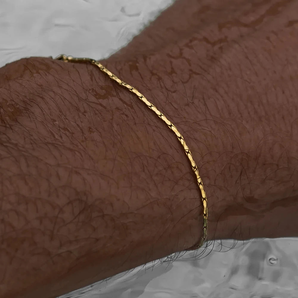 ELANDIS Edelstahl vergoldetes Armband Verstellbare Herrenarmbänder Einfacher Schmuck Weihnachtsgeschenk