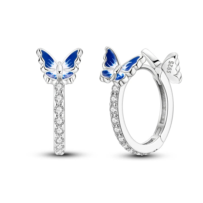 2025 neue 925 Sterling Silber Creolen Blumen Zirkon Tropfen Ohrringe Stud Für Frau Feine Geburtstag Hochzeit Schmuck Geschenke