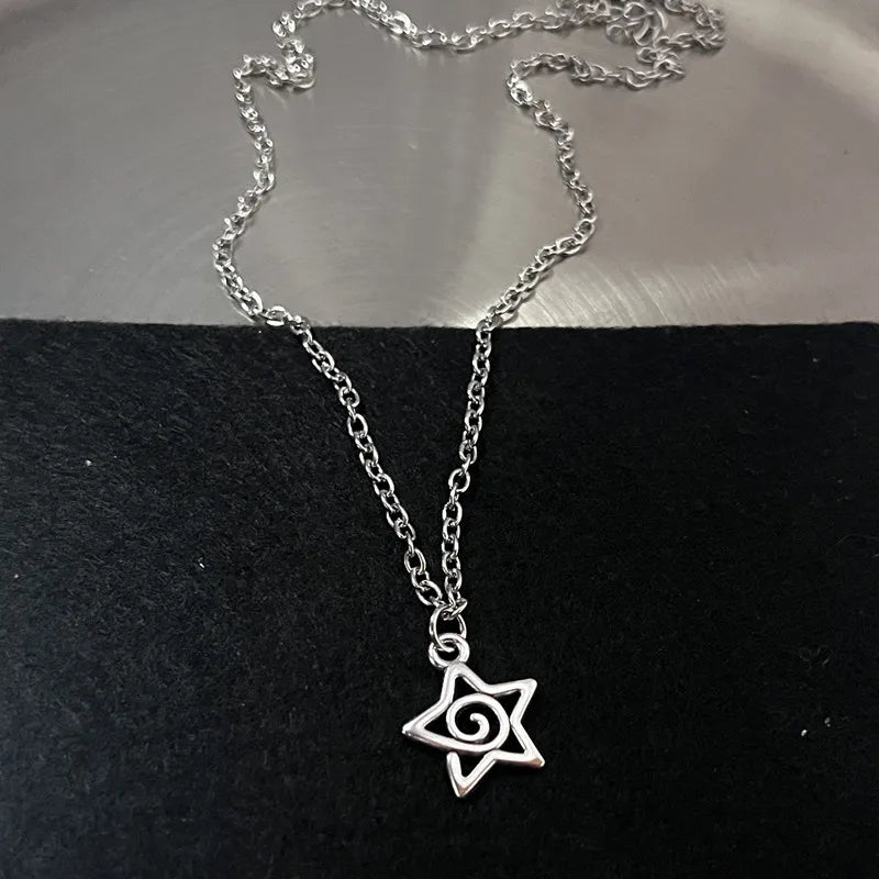 Y2K Flail Feuer Herz Zähne Anhänger Halskette für Frauen Männer Charm Halskette Grunge Punk Modeschmuck