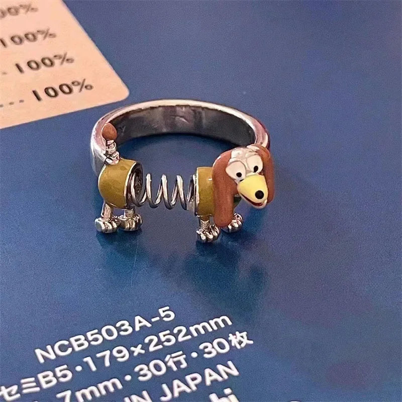 Personalisierte süße Dackel-Hunderinge für Damen und Herren, neue verstellbare Hunderinge im Frühlingsdesign, Paare/Freundschaft/Familienparty-Geschenk