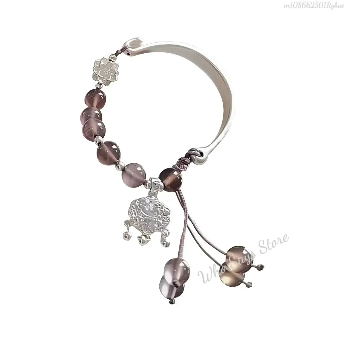 Retro Quaste Glocken Armreif für Frauen Chinesischen Stil Fuchs Armband Kristall Glas Perlen Kette Armband Schmuck Geschenke Armbänder 1pc