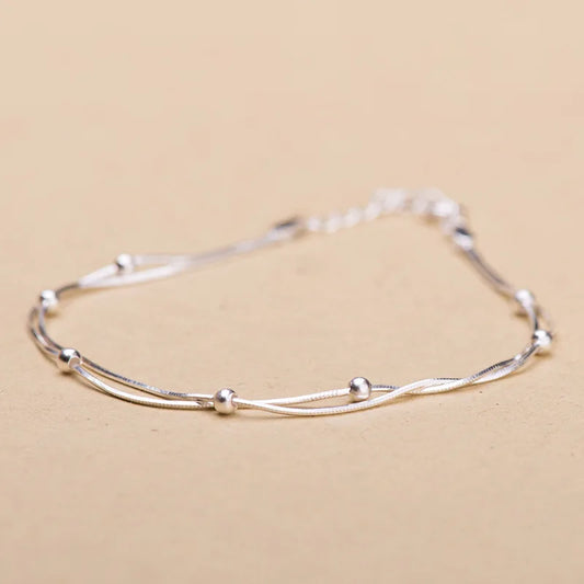 Neue Modeschmuck 925 Sterling Silber Armbänder Runde Einfache Persönlichkeit Süße Armbänder
