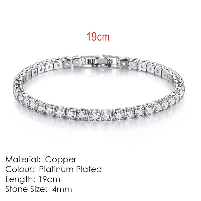 Silber Farbe 2,5/3/4/5mm Zirkon Tennis Armband Für Frauen Männer Dazzling Kristall Hand kette Hochzeit Geschenk Punk Mode Schmuck