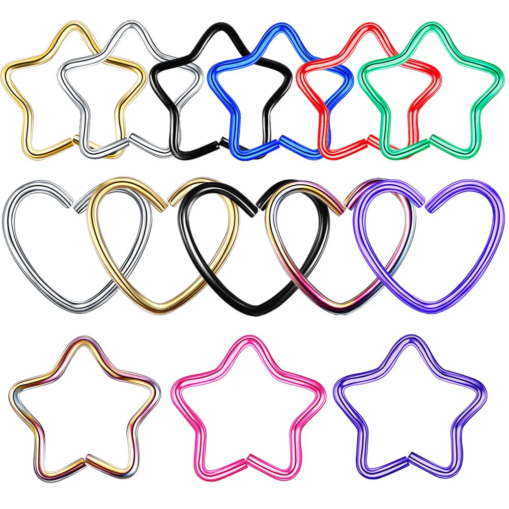 Körperschmuck Chirurgenstahl Daith Herz Ring Knorpel Tragus Piercings Hoop Lippe Nasenringe Orbital Ohrstecker Helix Schmuck
