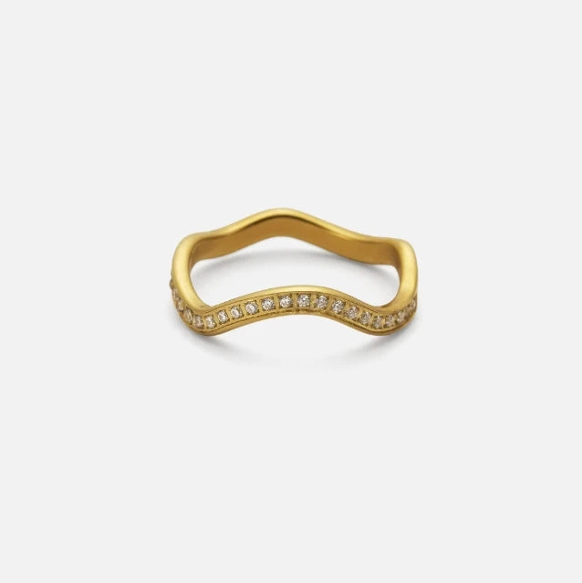 DASEIN Sommer Neue Gypsy Lines Einzigartige Zirkon Ring für Frauen 18k Gold Überzogene Edelstahl Minimalistischen Tänzerin Schmuck Ringe set