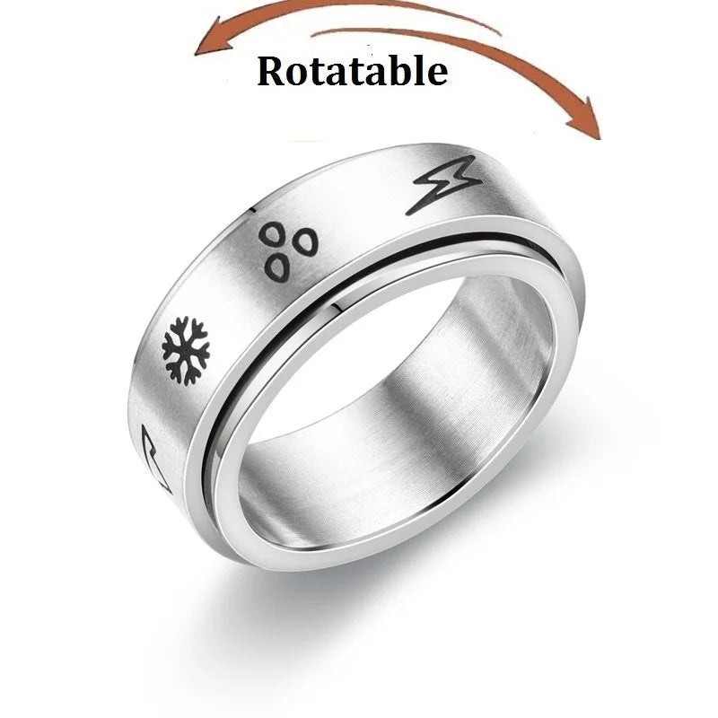 Edelstahl rotierende Angst Fidget Spinner Ringe für Paare Sorgen Stress Relief Metall Rock Band Ring Anillo Antiestres