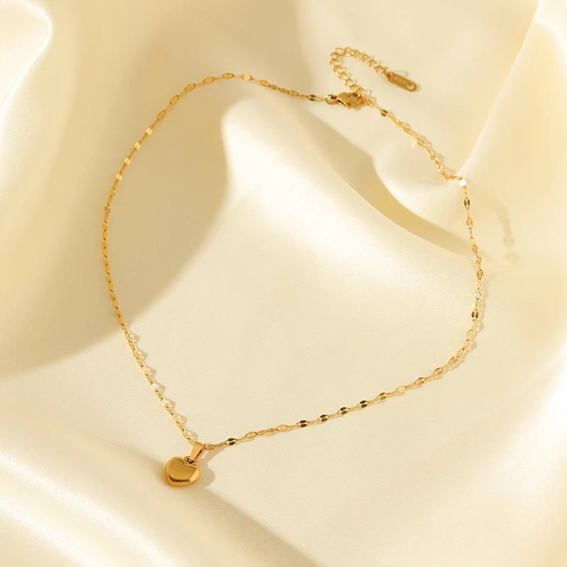EILIECK 316L Edelstahl Herz Liebe Halskette Armbänder Ohrringe Set Für Frauen Neue Trendy 18K Gold Überzogene Wasserdichte Schmuck