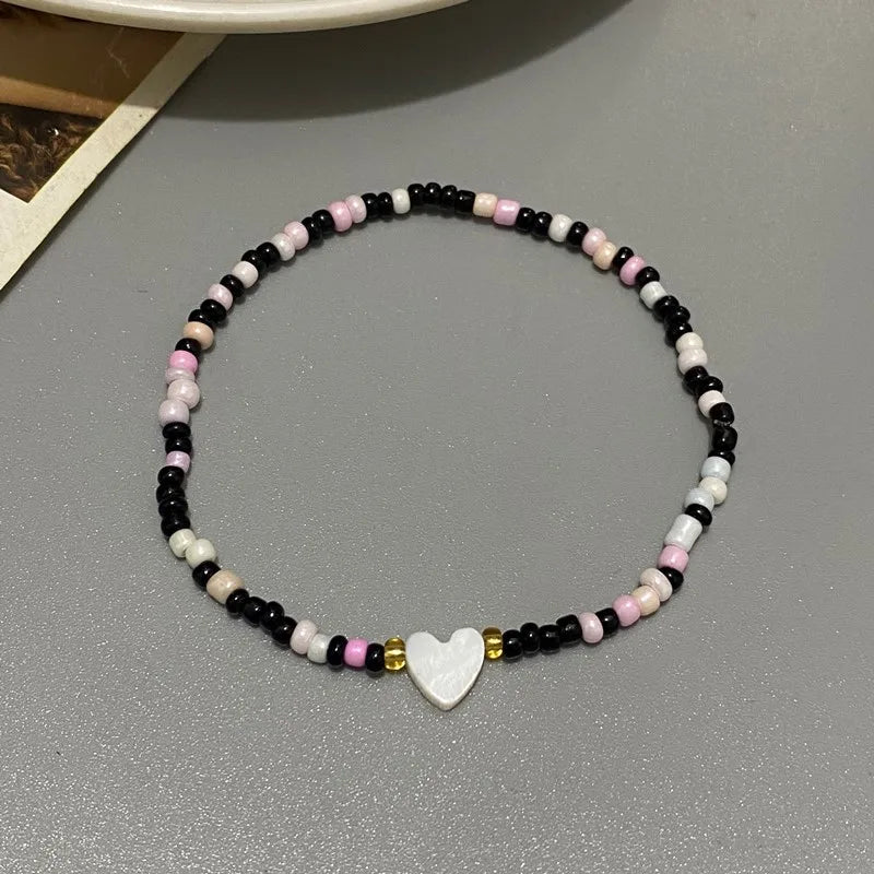 Natur Muschel Liebe Herz Armband für Mädchen Frauen Hand Schmuck Nette Romantische Handgemachte Armband Geschenk für Freund Großhandel