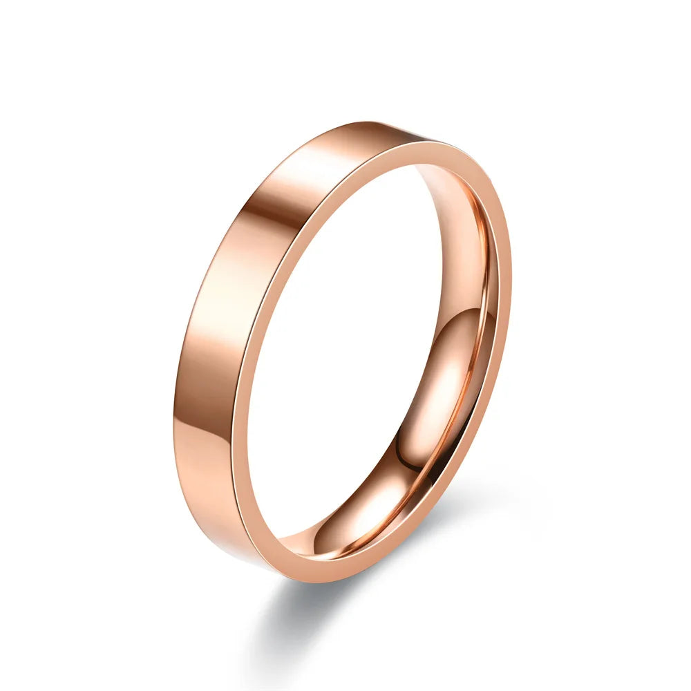 4mm Einfachheit Flache Edelstahl Ringe Japanische Koreanische Mode Glänzend Titan Stahl Finger Ringe für Jugend Junge Mädchen Schmuck