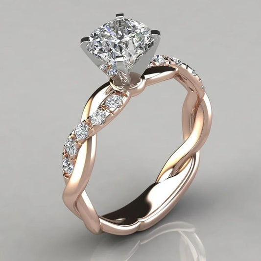 Klassische passende Eheringe für Damen, Verlobungsringe mit Zirkon-Kristallstein, Schmuckzubehör, Geschenk zum Hochzeitstag