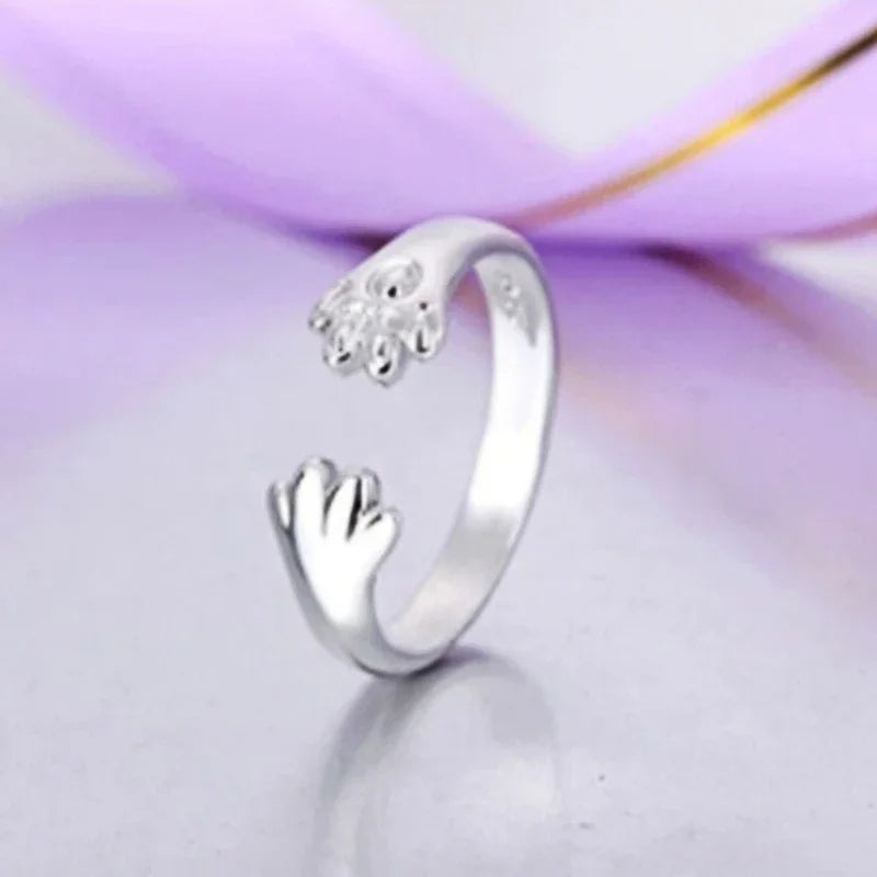 Niedliche Glückskatze-Tierringe, verstellbare Fingerringe für Männer, Liebhaber, Frauen, Dame, Mädchen, Jungen, männlich, Valentinstag, Paarschmuck