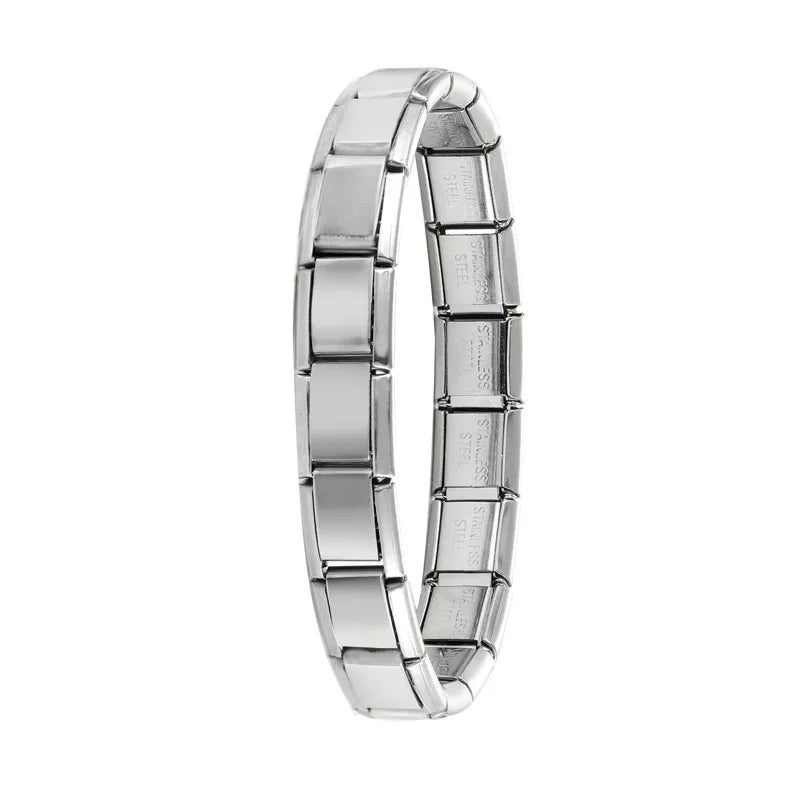 Neue frauen männer Schmuck DIY 9MM Breite Italienische Elastische Charme Armband Einfarbig Edelstahl Mode Armreif