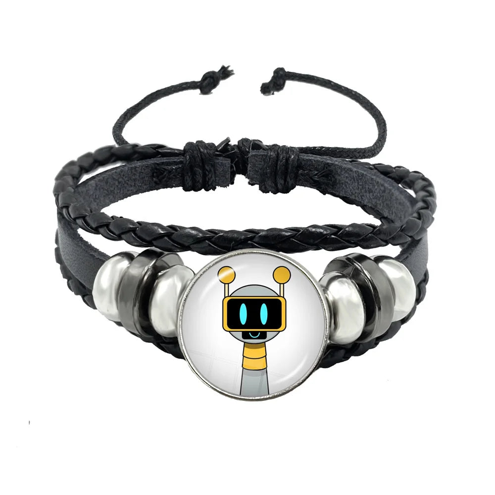 Sprunki Incredibox Anime Cartoon Charakter Leder Seil Armband Kunst Mehrschichtige geflochtene Armbänder Handgefertigte Schmuckzubehör