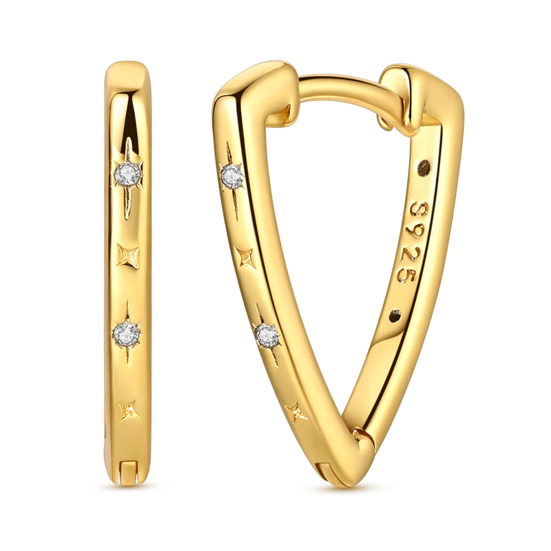 Ohrringe aus 925er-Sterlingsilber, Goldserie, U-förmige Creolen, passend für Original-925-Charms für Frauen und Mädchen, Party, edler Schmuck