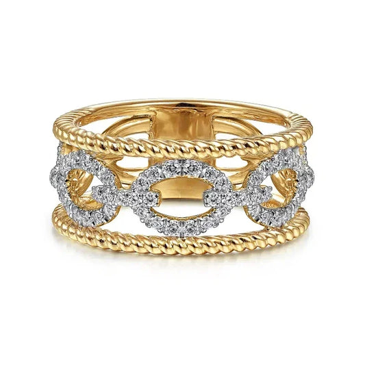 Huitan Luxuriöse Ringe mit zweifarbigem Design, wunderschönes ausgehöhltes Fingerzubehör für Frauen, zarter Schmuck für Verlobungsfeier