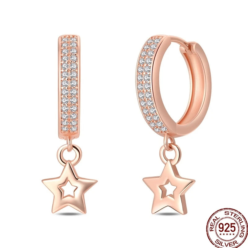 Ohrnadel aus 925er-Sterlingsilber, minimalistisch, gedreht, rund, Gold, Creolen, modisch, Zirkon, Ohrschnalle, Hochzeit, Damenschmuck, Geschenk