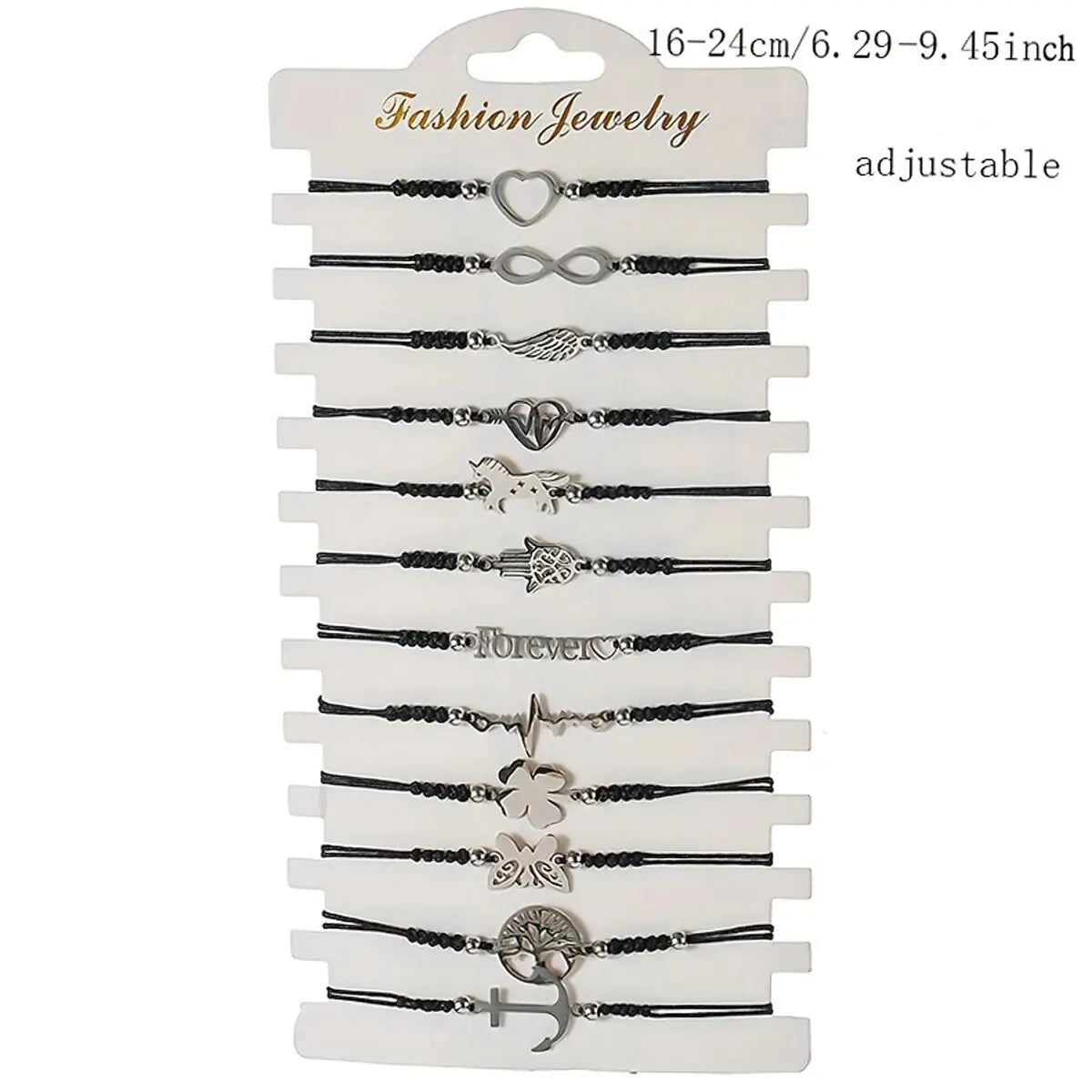 12 Stück/Set stilvolles geflochtenes Edelstahl-Charm-Armband für Männer – perfekt für den täglichen Gebrauch und das Geschenk an Familie und Freunde