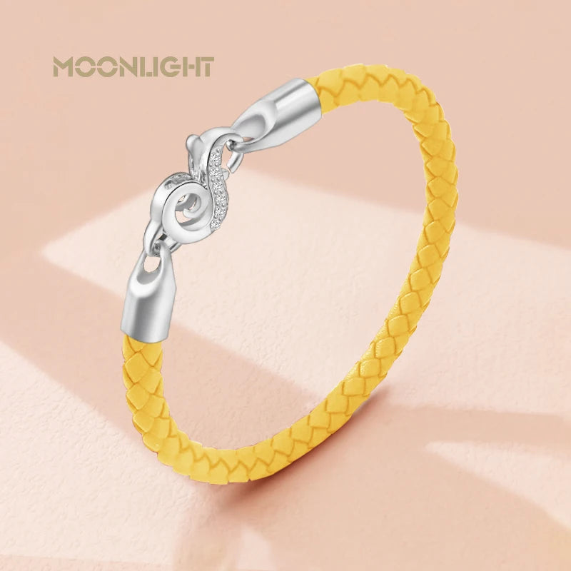 Neue 100% S925 Sterling Silber Haken Armband für Frauen Echtes Geflochtenes Leder Armband Weibliche Mode Schmuck Weihnachten Geschenke