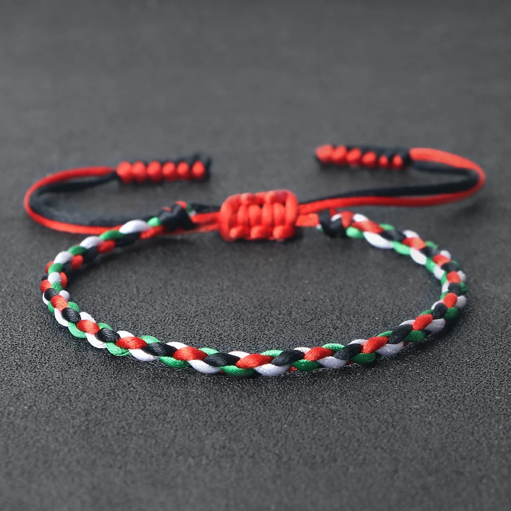 Palästina Nationalflagge Armbänder Frauen Männer Gewebtes Seil Faden Verstellbare Armbänder Country State Schmuck Weihnachten Patriot Geschenke