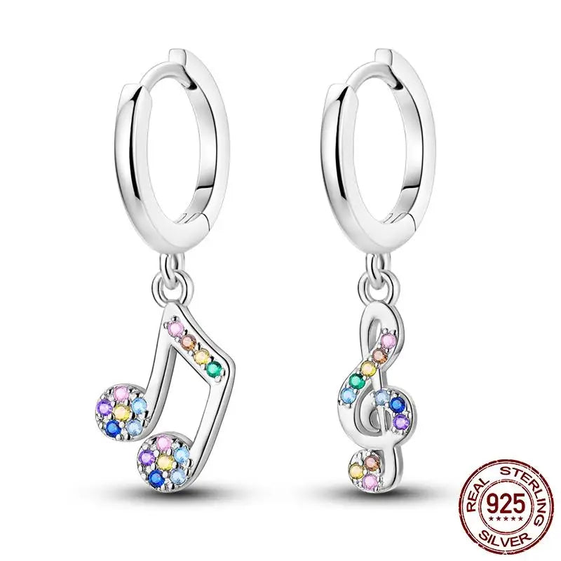 Leuchtende Muschel-Ohrringe für Damen, Original-Ohrringe aus 925er-Sterlingsilber, Pavé-CZ-Stern, Mond, Creolen, Verlobung, Hochzeit, Schmuck