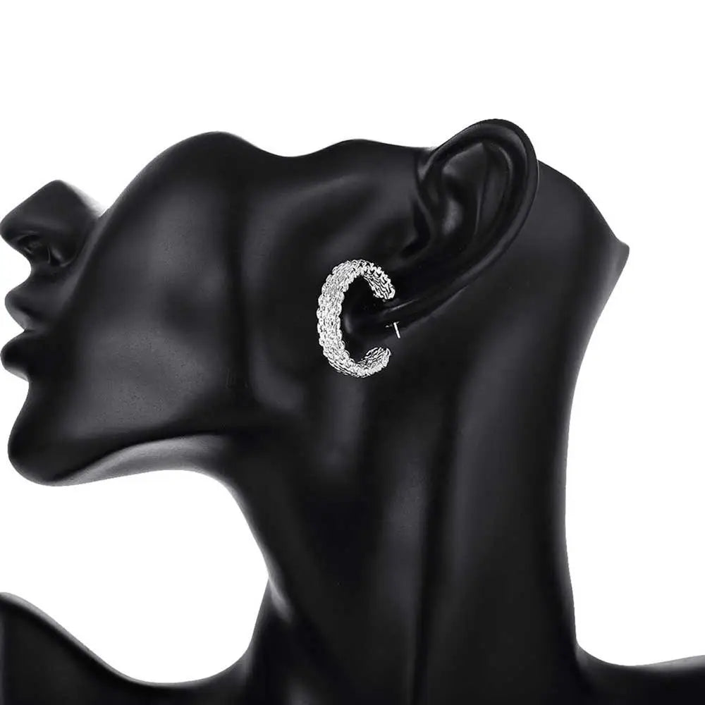 Beliebte feine Charms-Ohrstecker aus 925er-Sterlingsilber für Damen, Kreativität, Weihnachtsgeschenke, Straßen-All-Match-Party-Schmuck