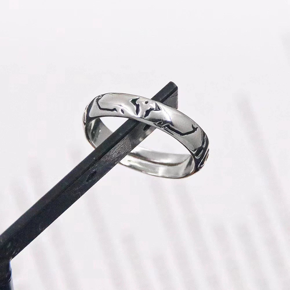Anime Jujutsu Kaisen Ryomen Sukuna Itadori Yuji Ring Cosplay Metall Öffnung Einstellbar Unisex Ringe Schmuck Prop Zubehör Geschenk