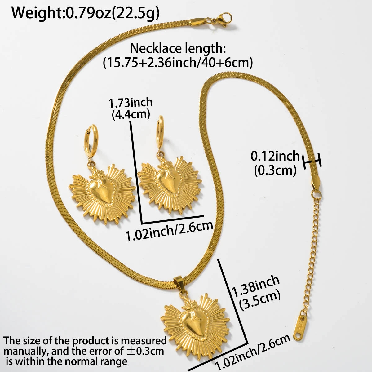 Trend Mond Sterne Hohl Anhänger Edelstahl Halskette Ohrringe Set Für Frauen Fashion Party 18K Gold-Überzogene Schmuck Set geschenk