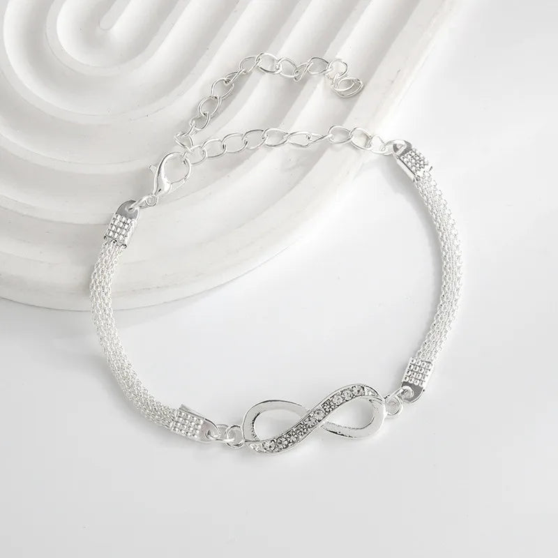 Strass-Unendlichkeitsarmband, Legierungssymbol, Nummer 8, Armband für Damen und Herren, Modeschmuck